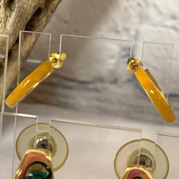 Vintage Enamel Post Earrings 4 Pair - Picture 5 of 6